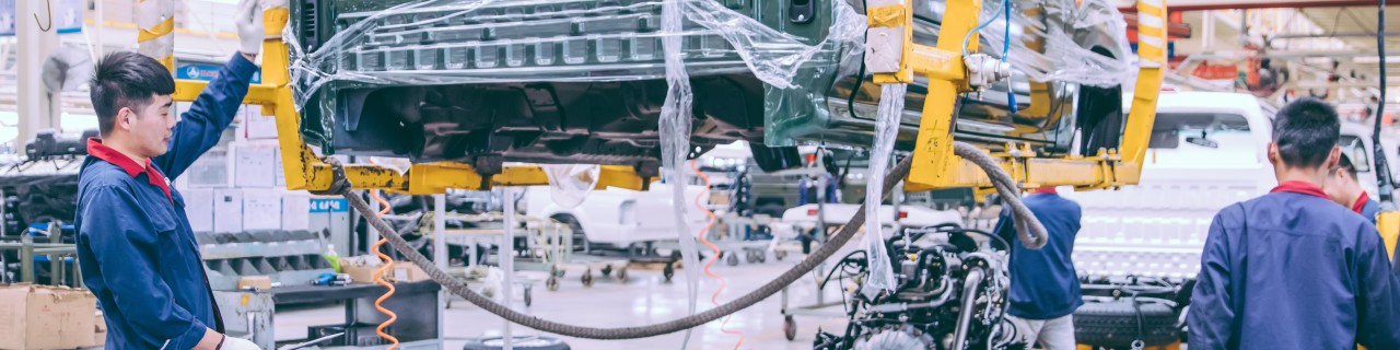 workers in car factory 