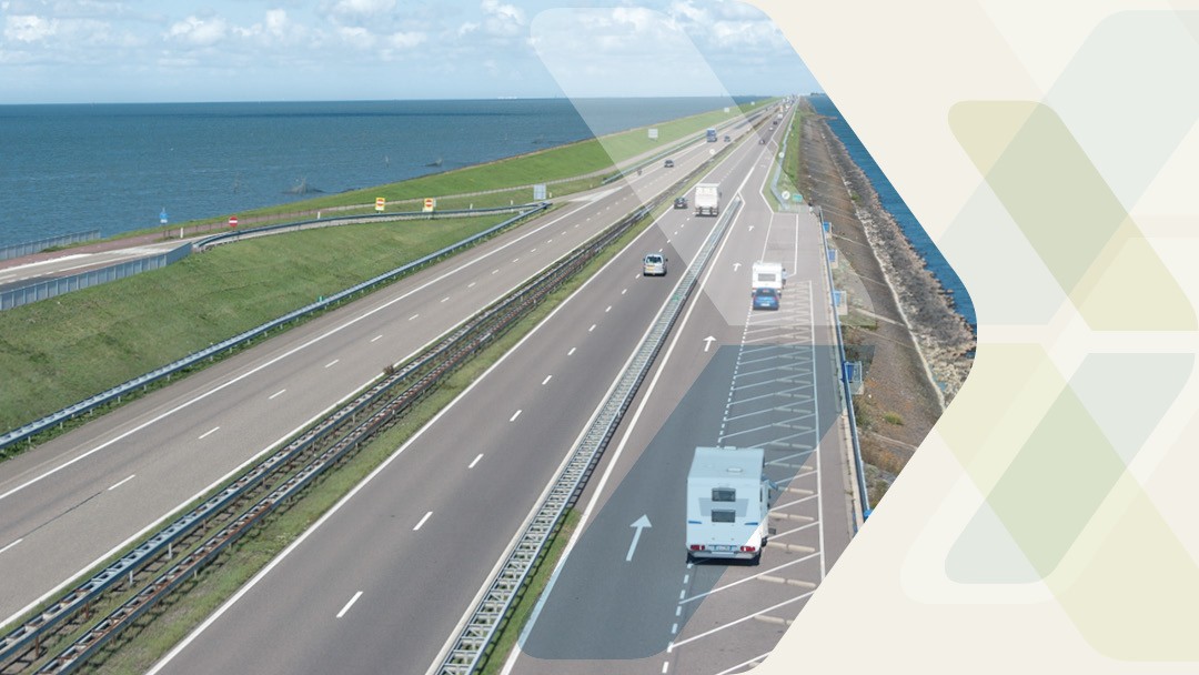 Afsluitdijk dike in the Netherlands