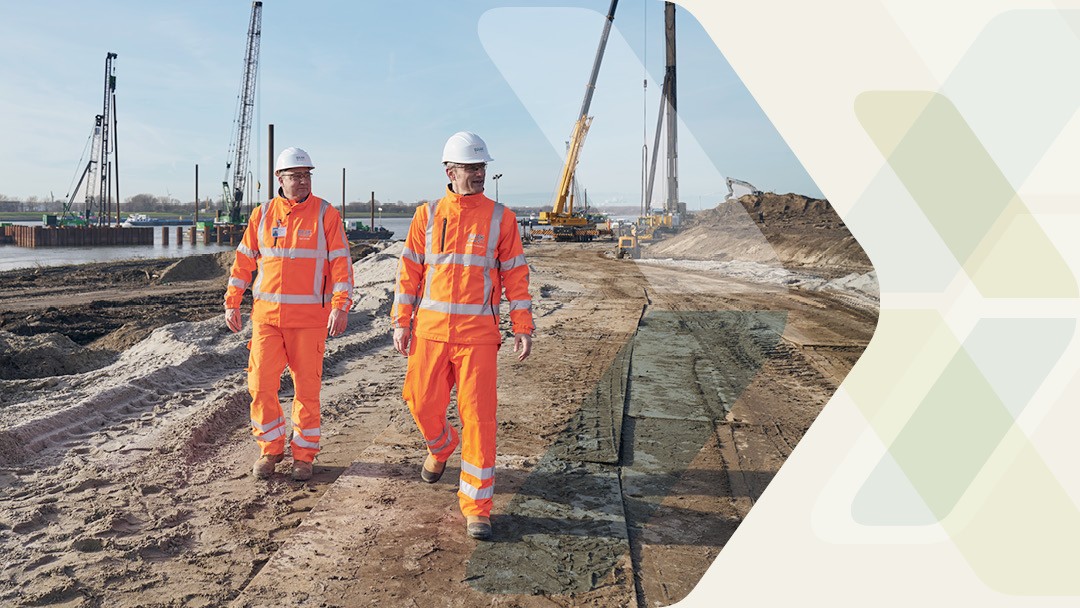 Arbeiter auf der Baustelle des Blankenburg-Tunnels, Niederlande