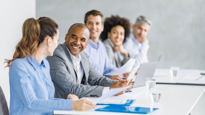 Colleagues in a meeting room