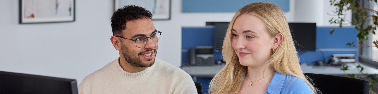 Two young people working together
