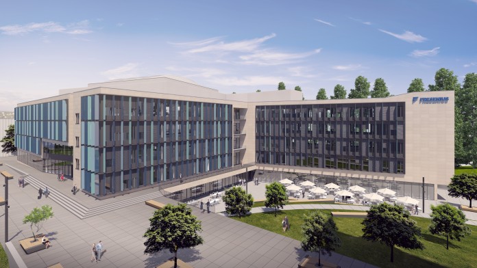 Skizze eines modernen Bürogebäudes