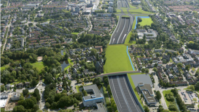 Ausschnitt der A9 Autobahn in den Niederlanden
