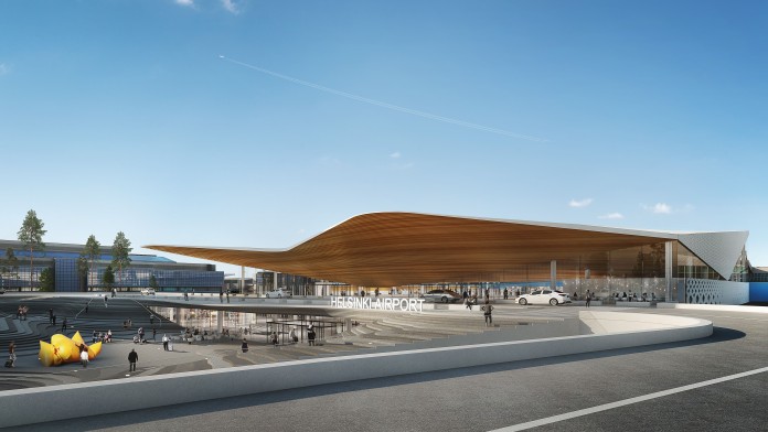illustration of the new terminal 2 of the airport in Helsinki