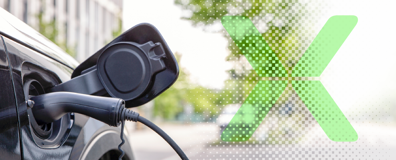 Car at an e-charging station